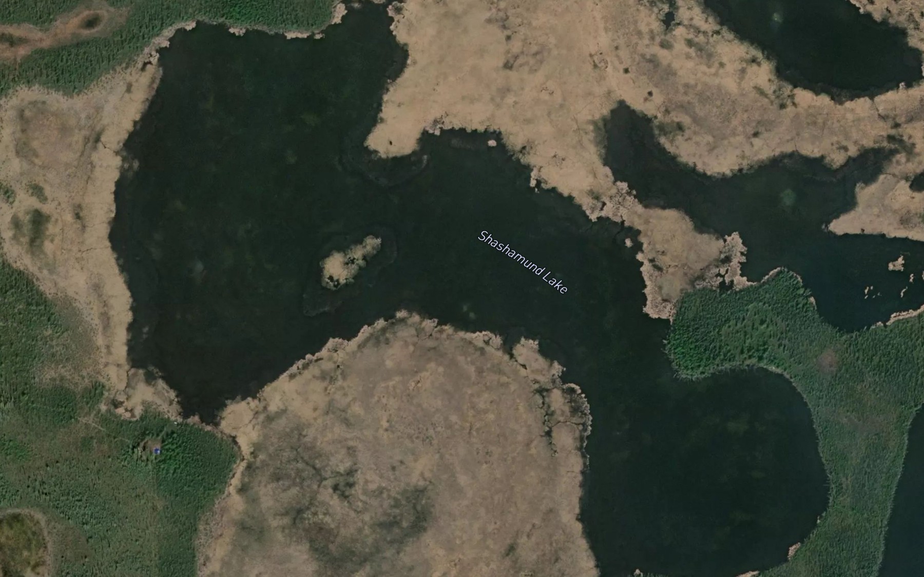 Satellite map of the Shashamund Lake