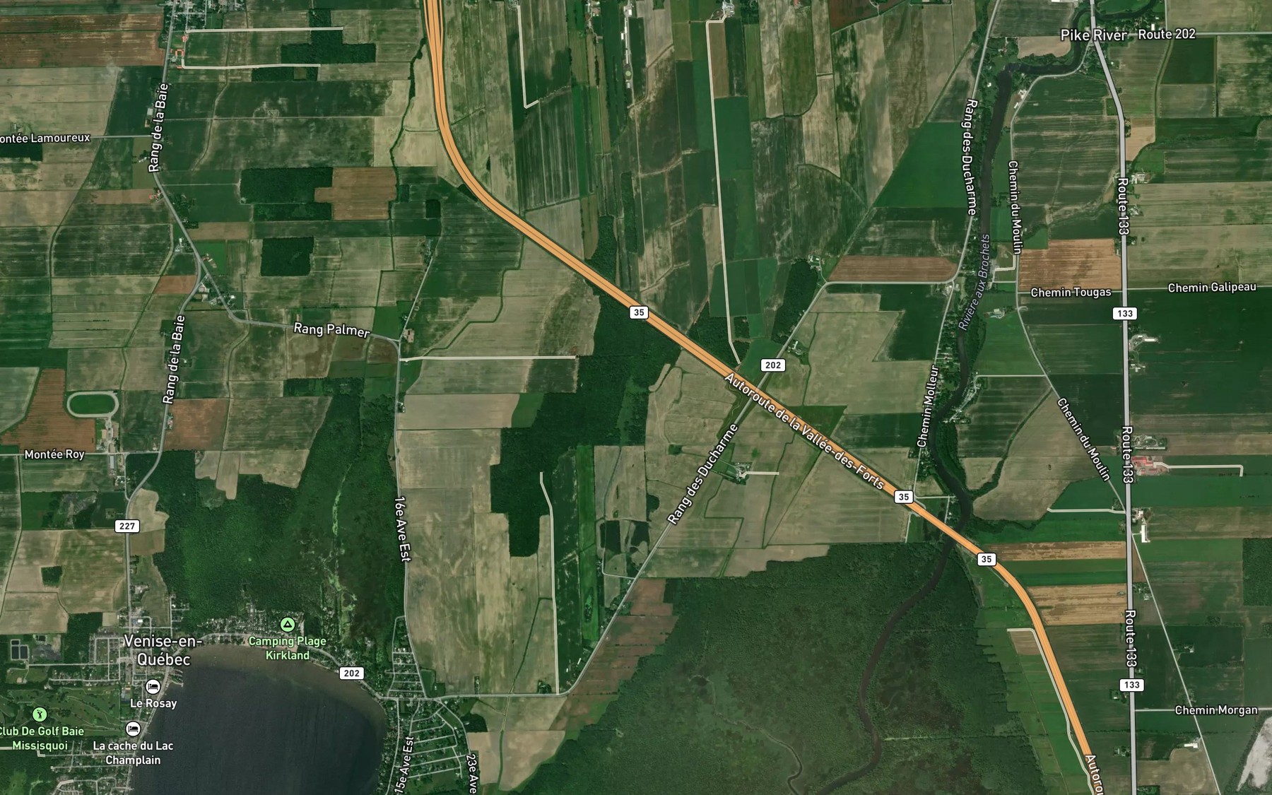 Satellite map of the Ruisseau Desranleau