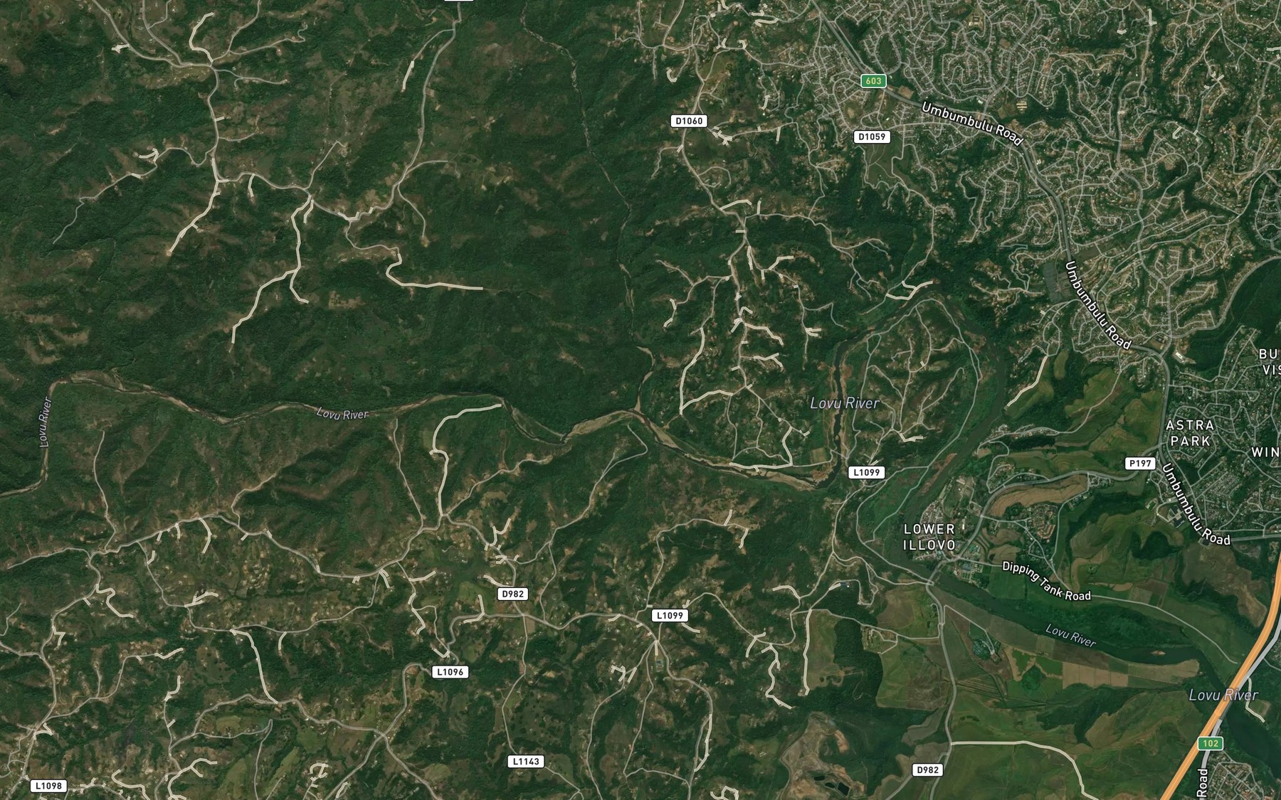 Satellite map of the Nungwane