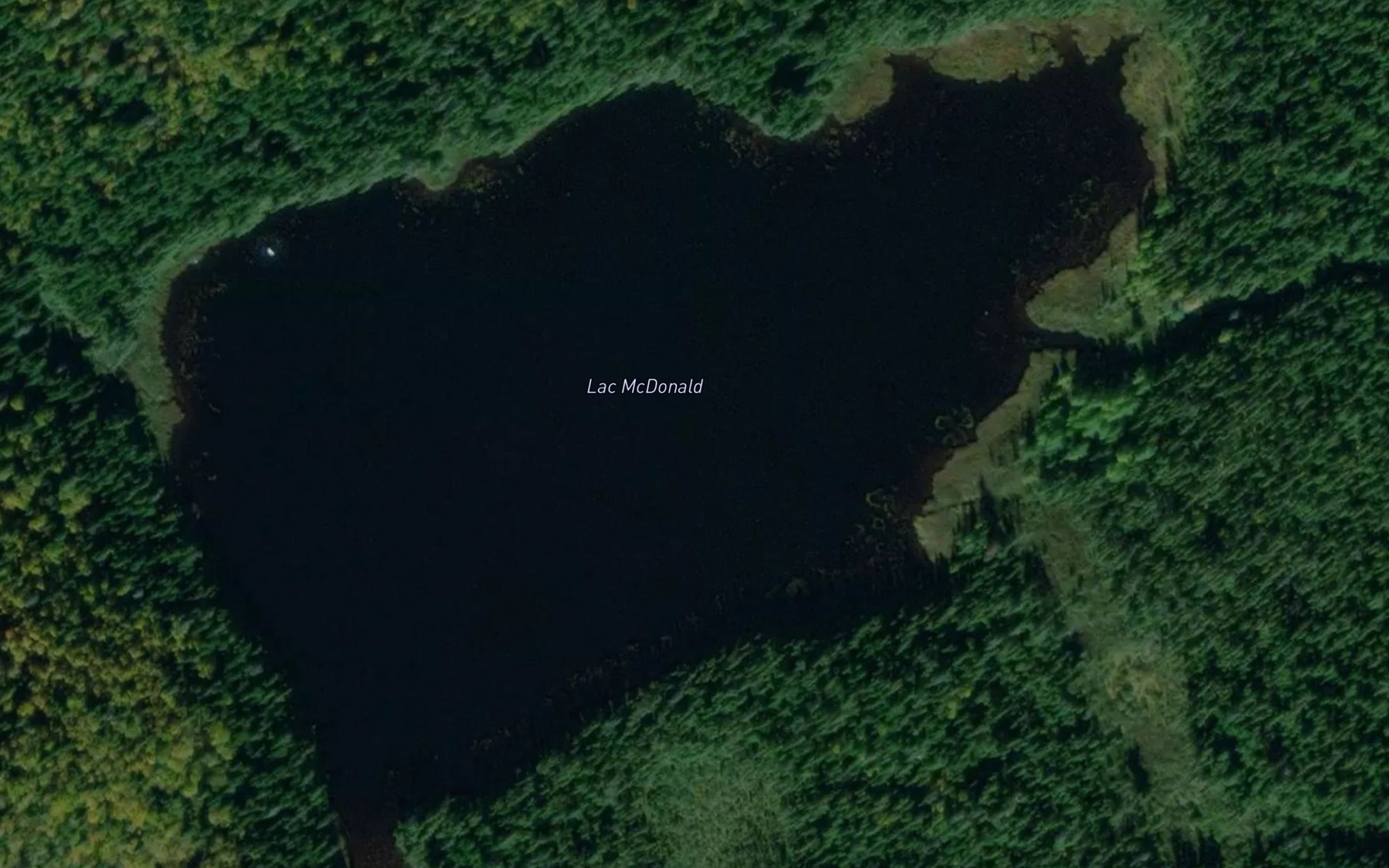 Satellite map of the Lac McDonald