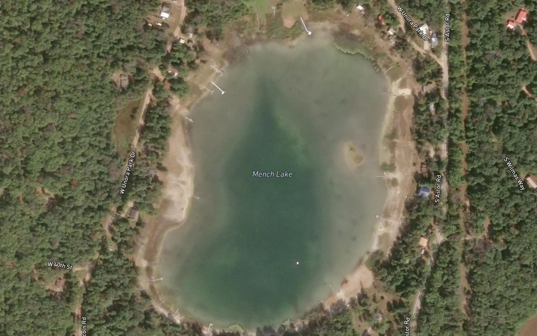 Satellite map of the Mench Lake