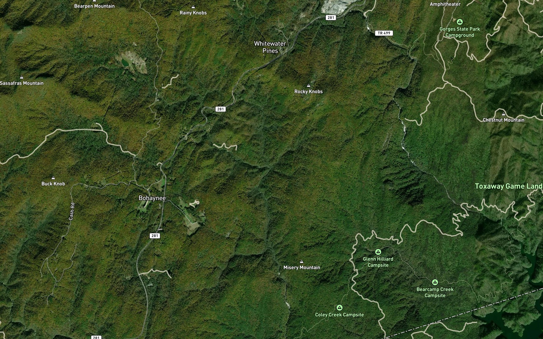 Satellite map of the Reid Branch