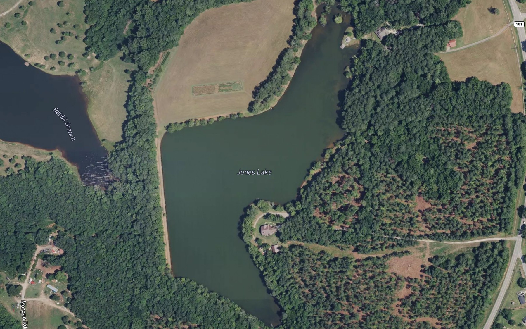 Satellite map of the Jones Lake