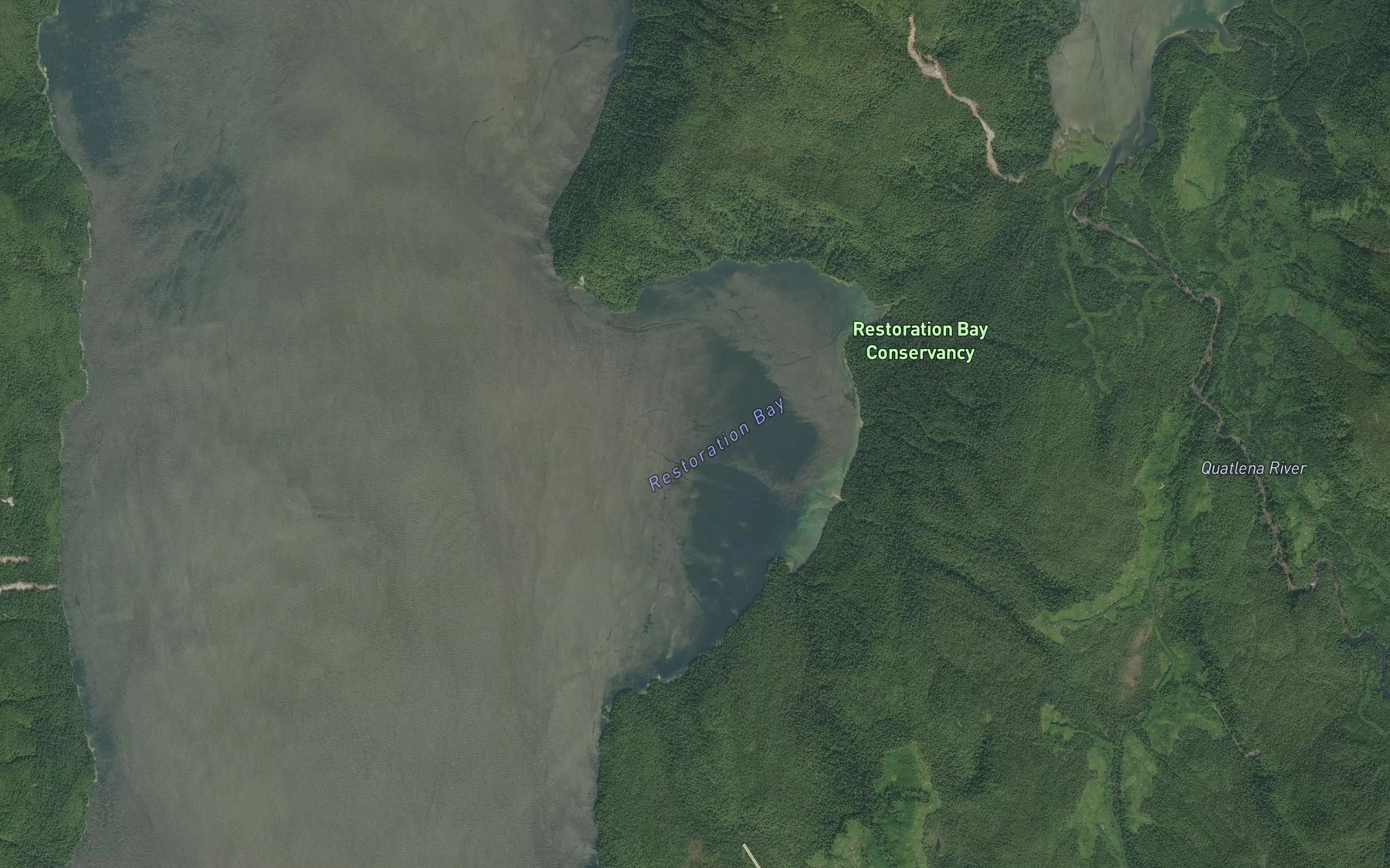 Satellite map of the Restoration Bay