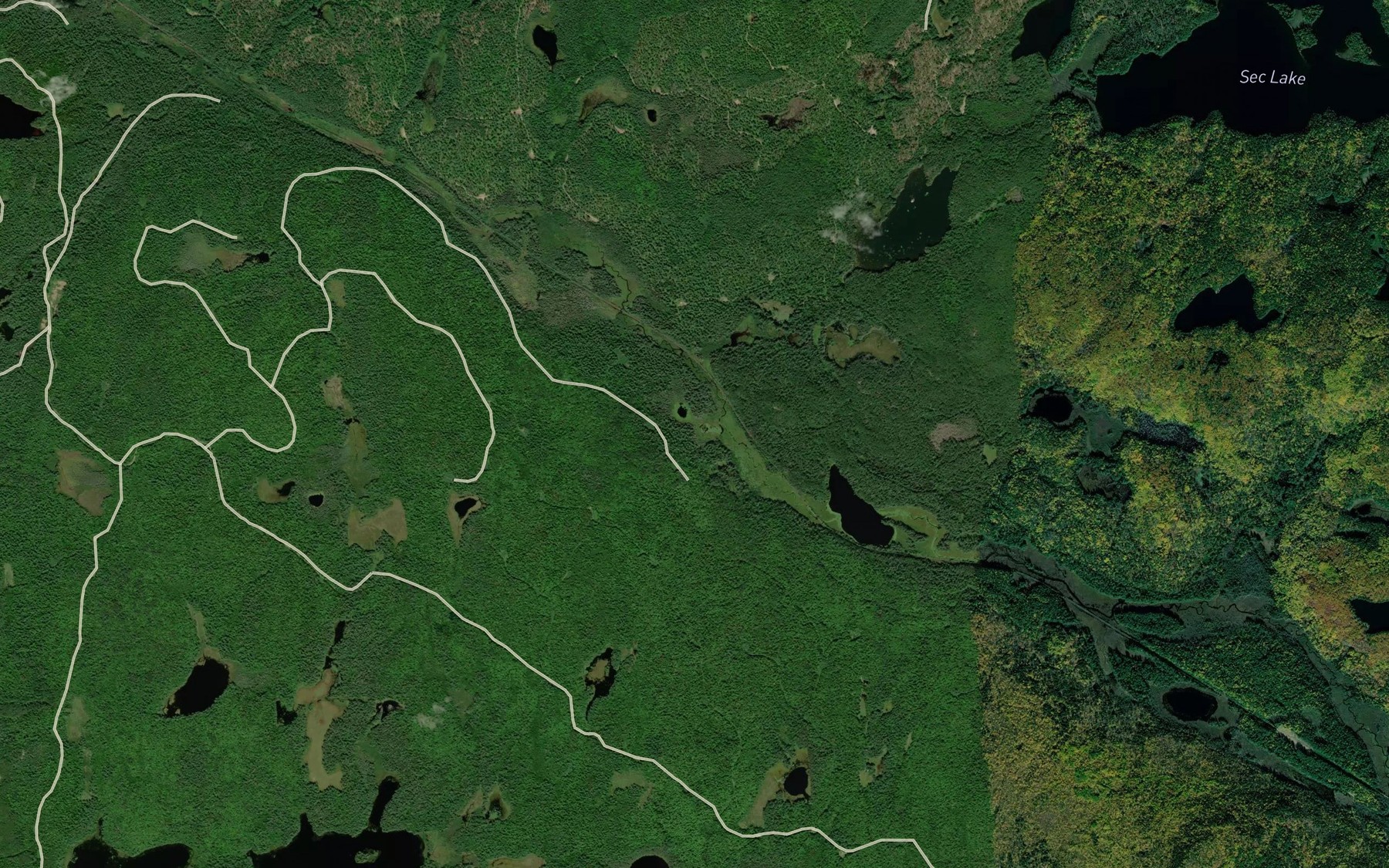 Satellite map of the Turquoise Creek