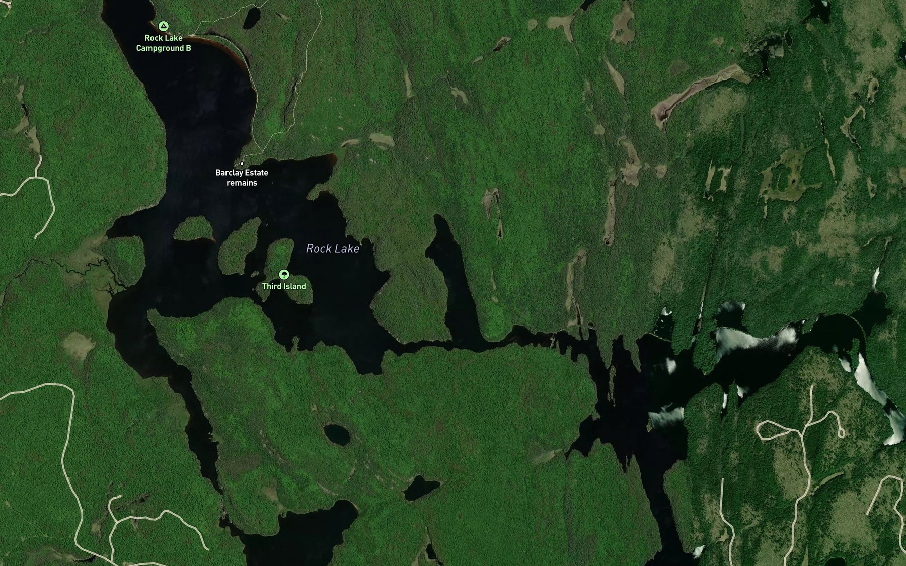 Satellite map of the Echo Bay