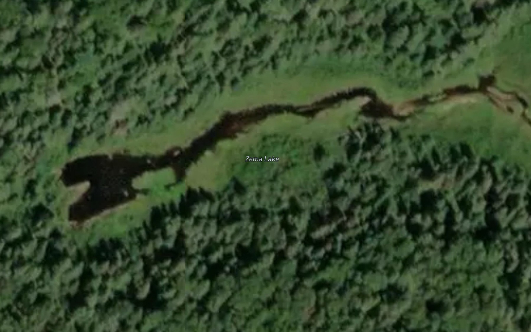 Satellite map of the Zema Lake