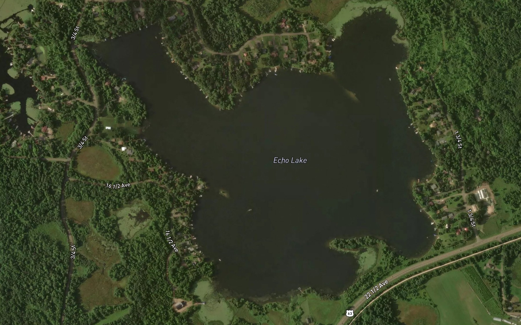 Satellite map of the Echo Lake