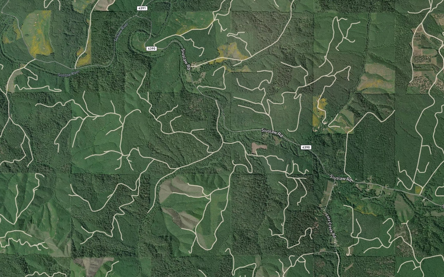 Satellite map of the Smith Creek