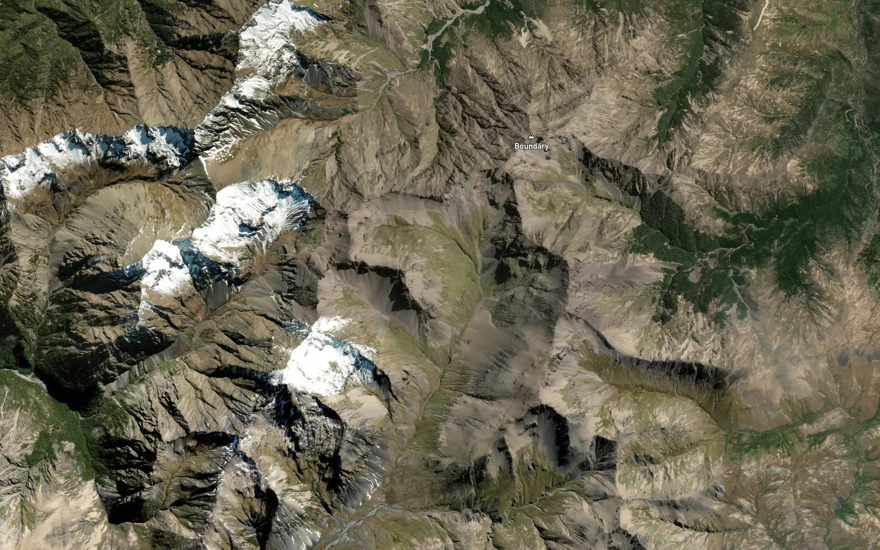 Satellite map of the Saxton River