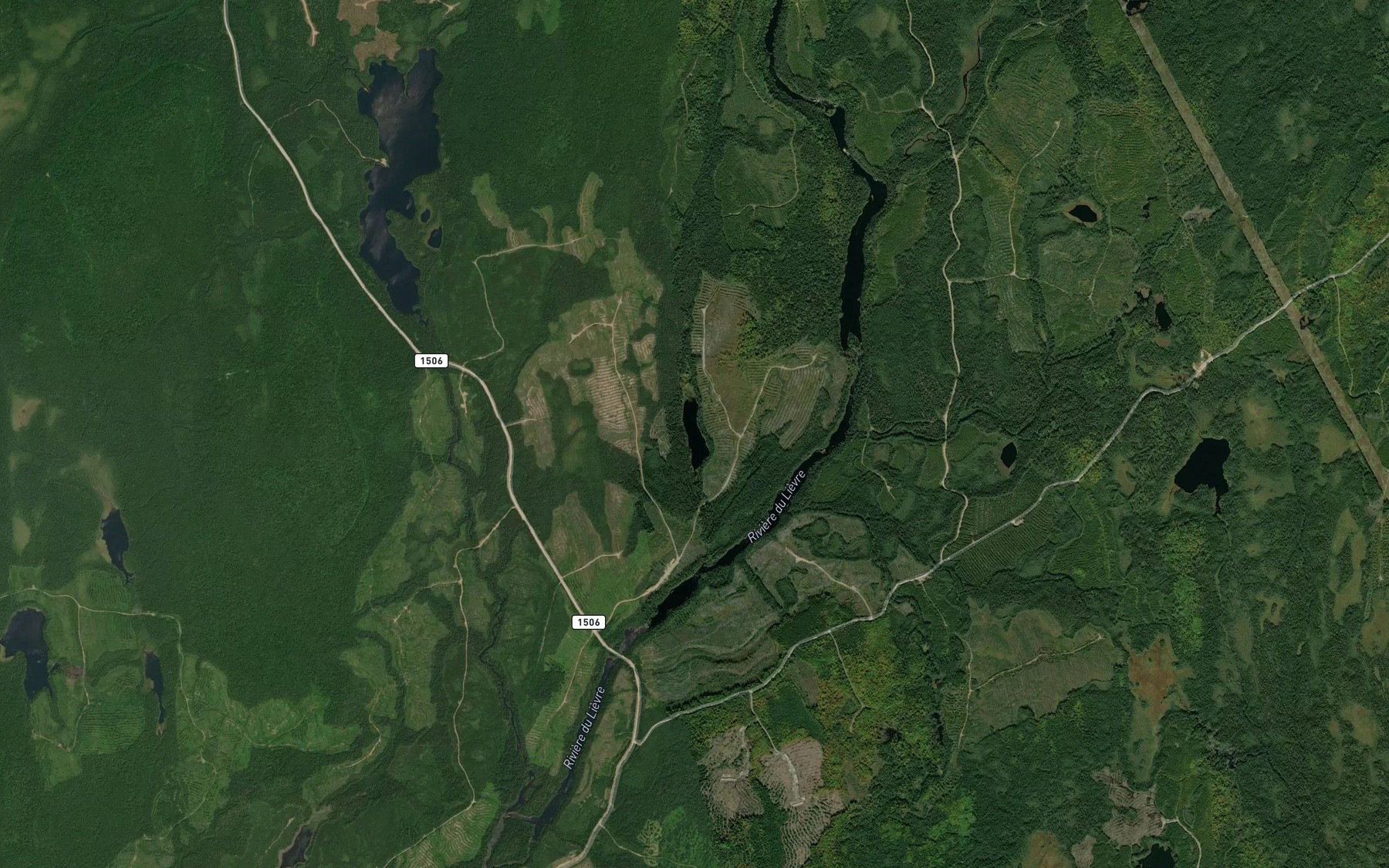 Satellite map of the Lac Saucisse