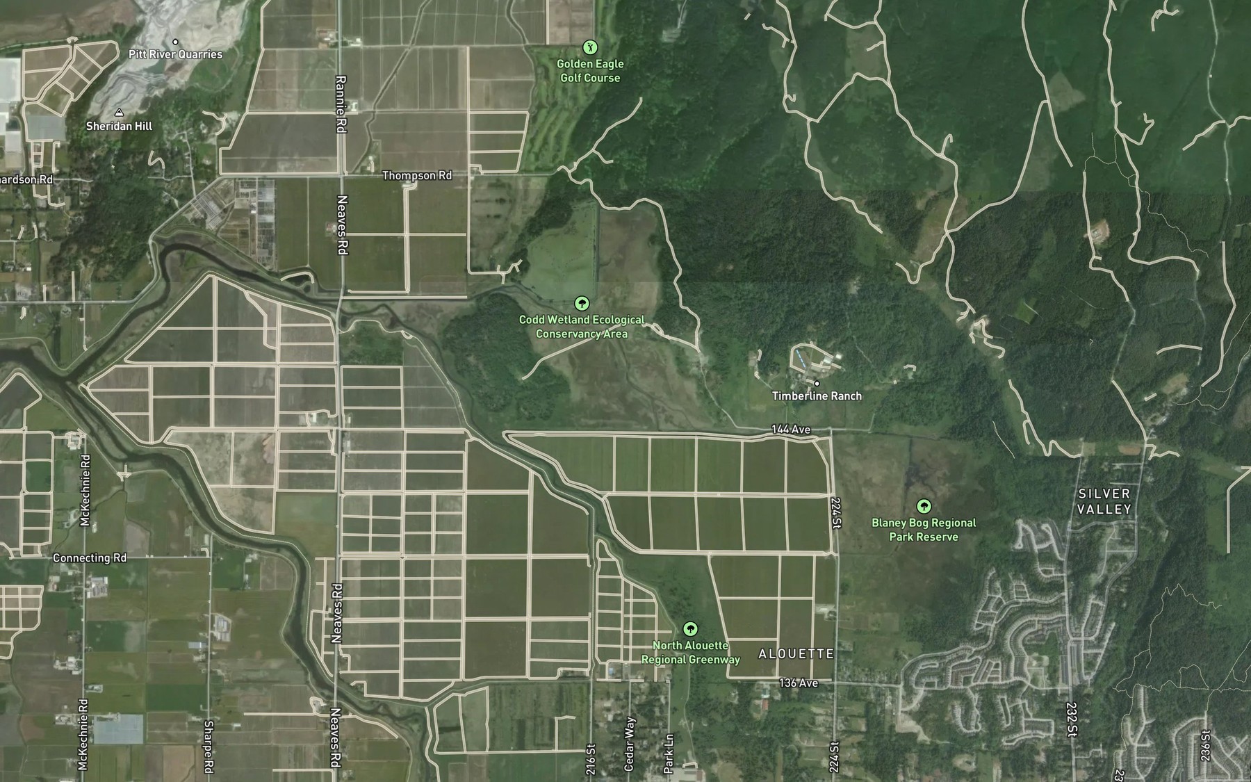 Satellite map of the McKenzie Creek