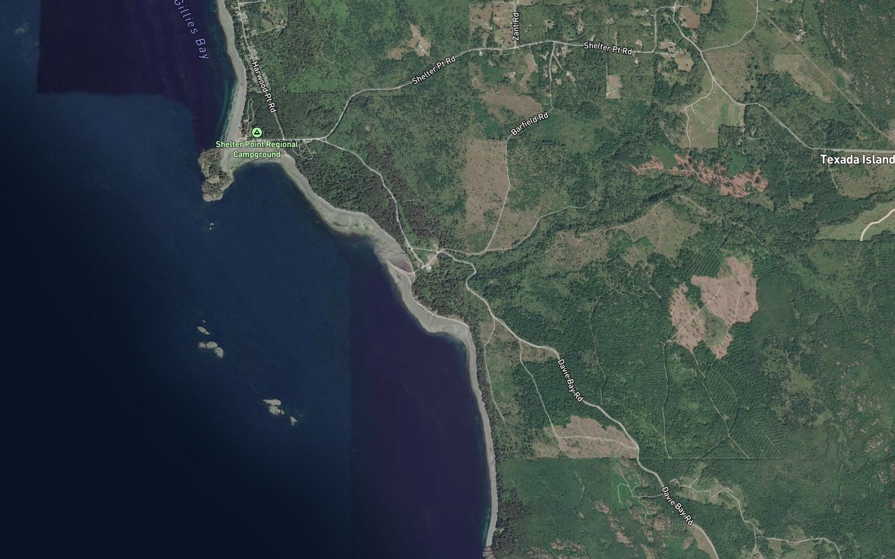Satellite map of the Mouat Creek