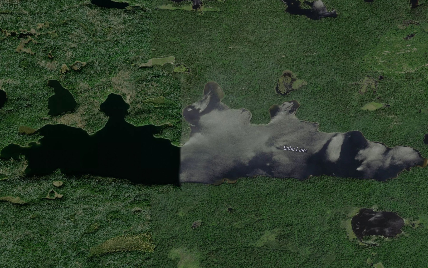 Satellite map of the Soho Lake