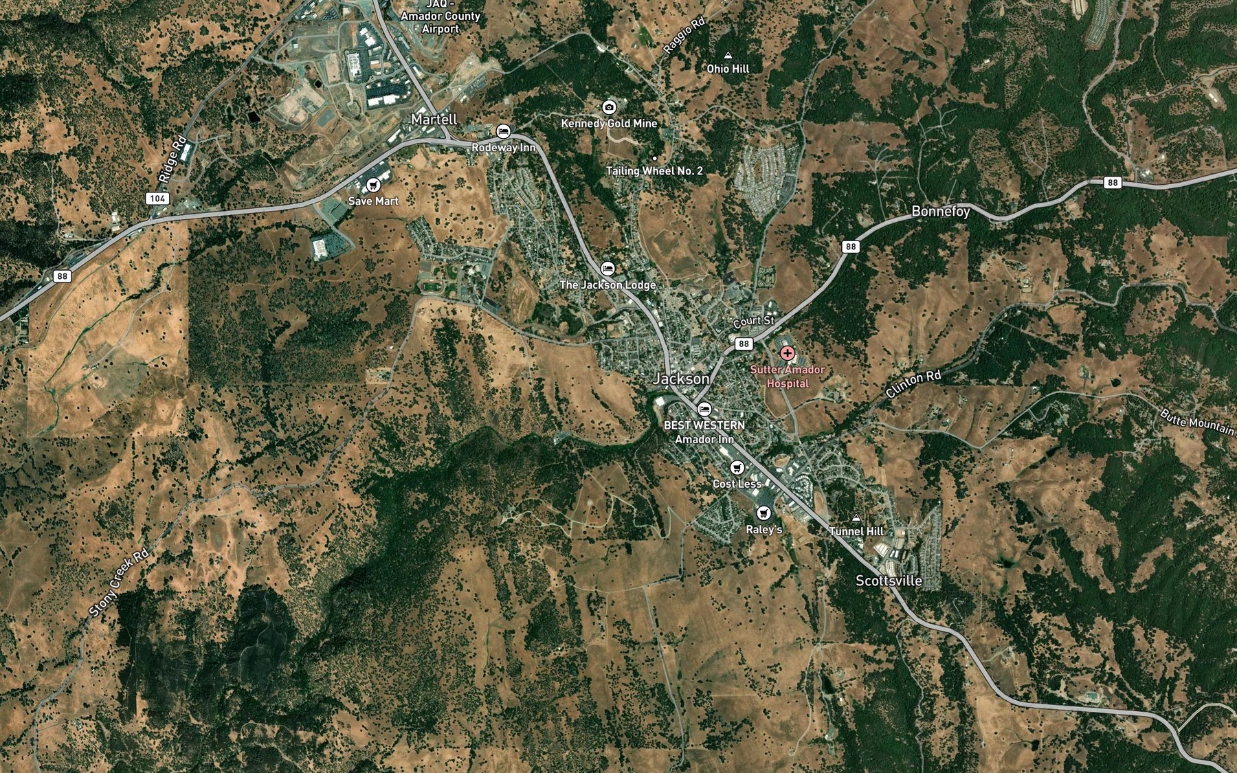 Satellite map of the Moore Ditch