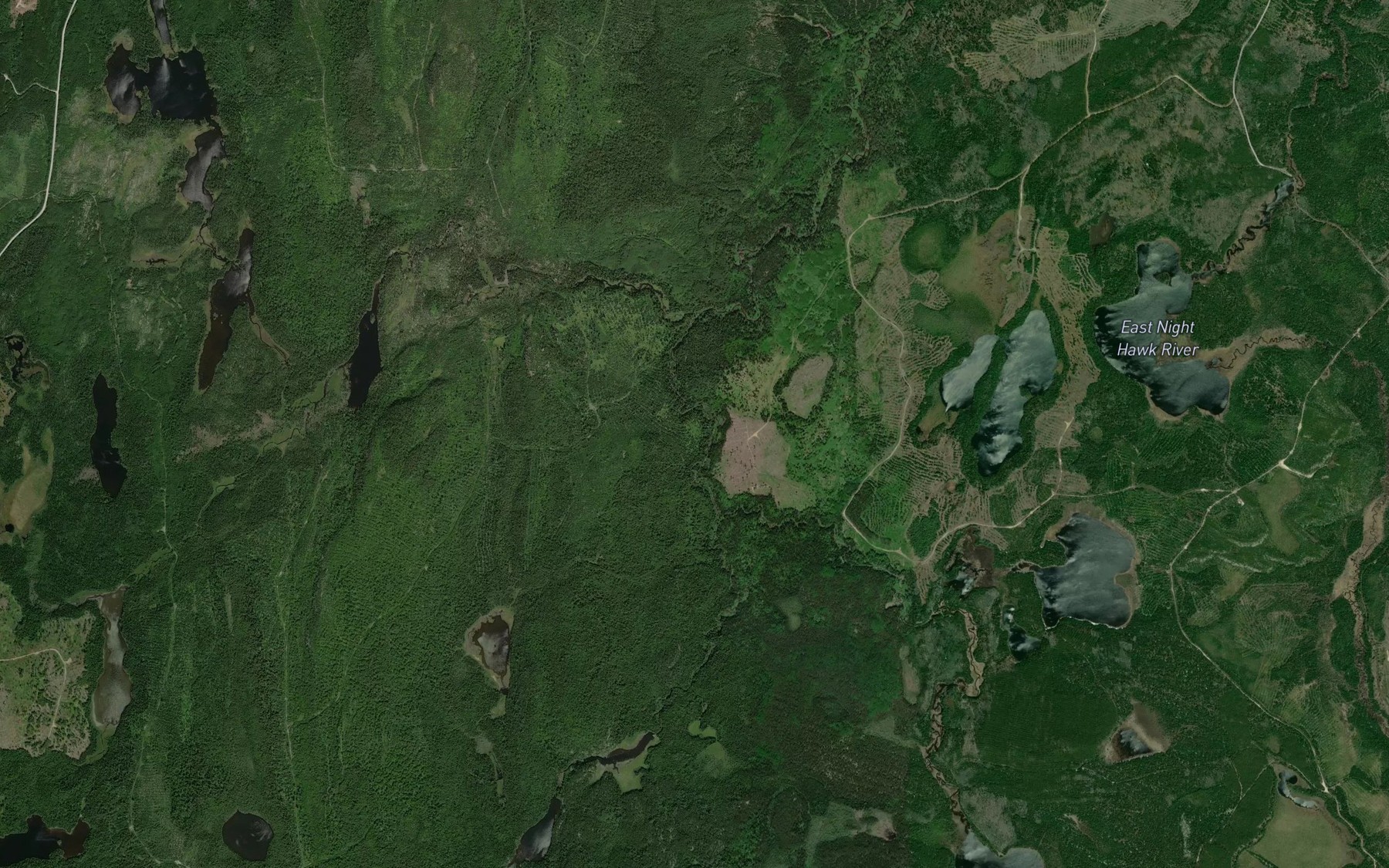 Satellite map of the Little Night Hawk River
