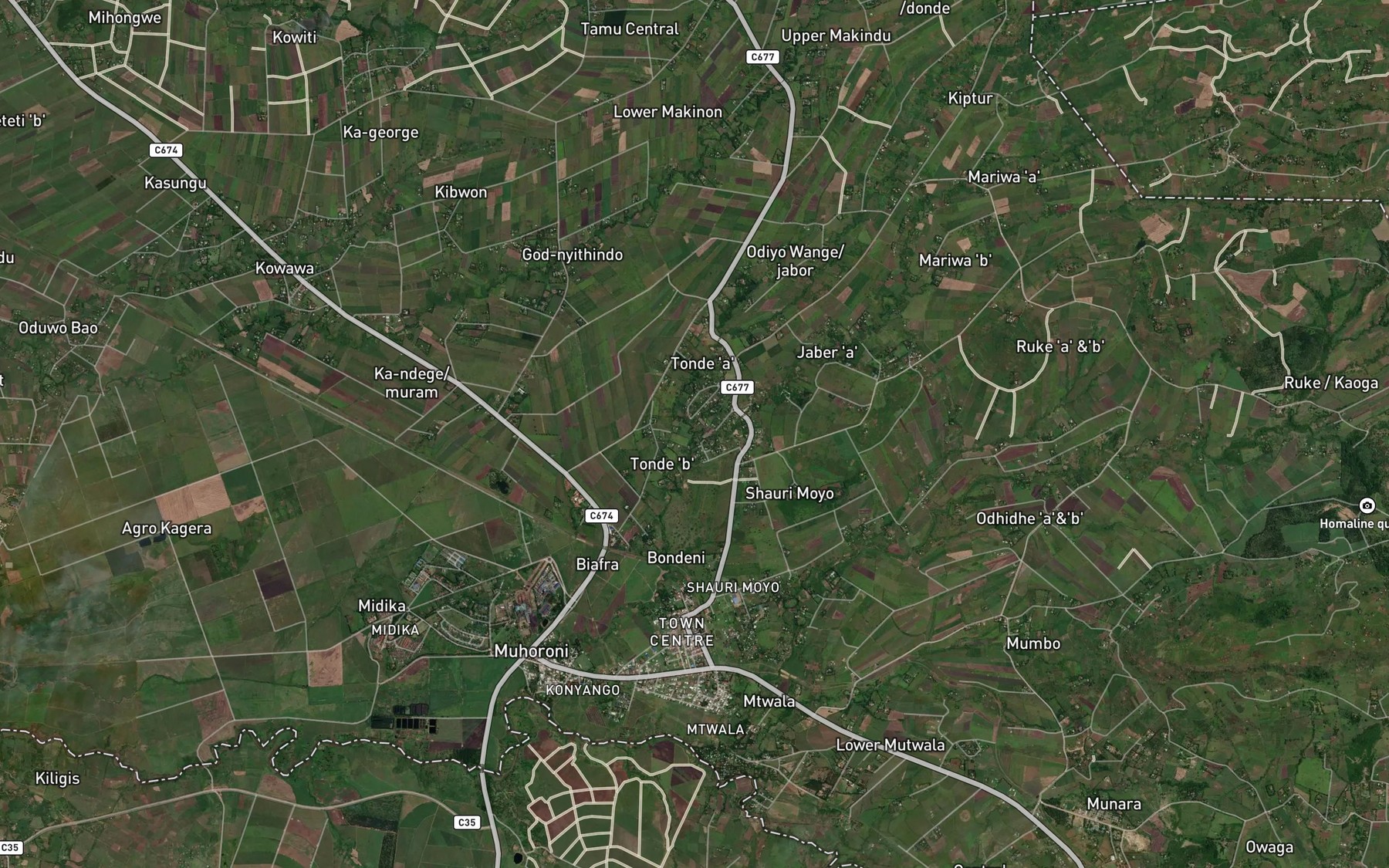 Satellite map of the Kipturu