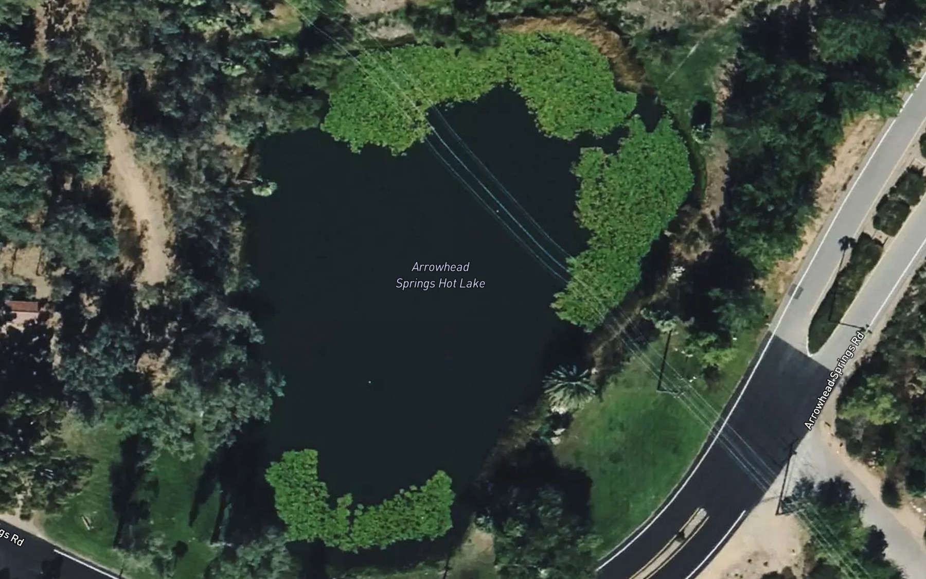 Satellite map of the Arrowhead Springs Hot Lake