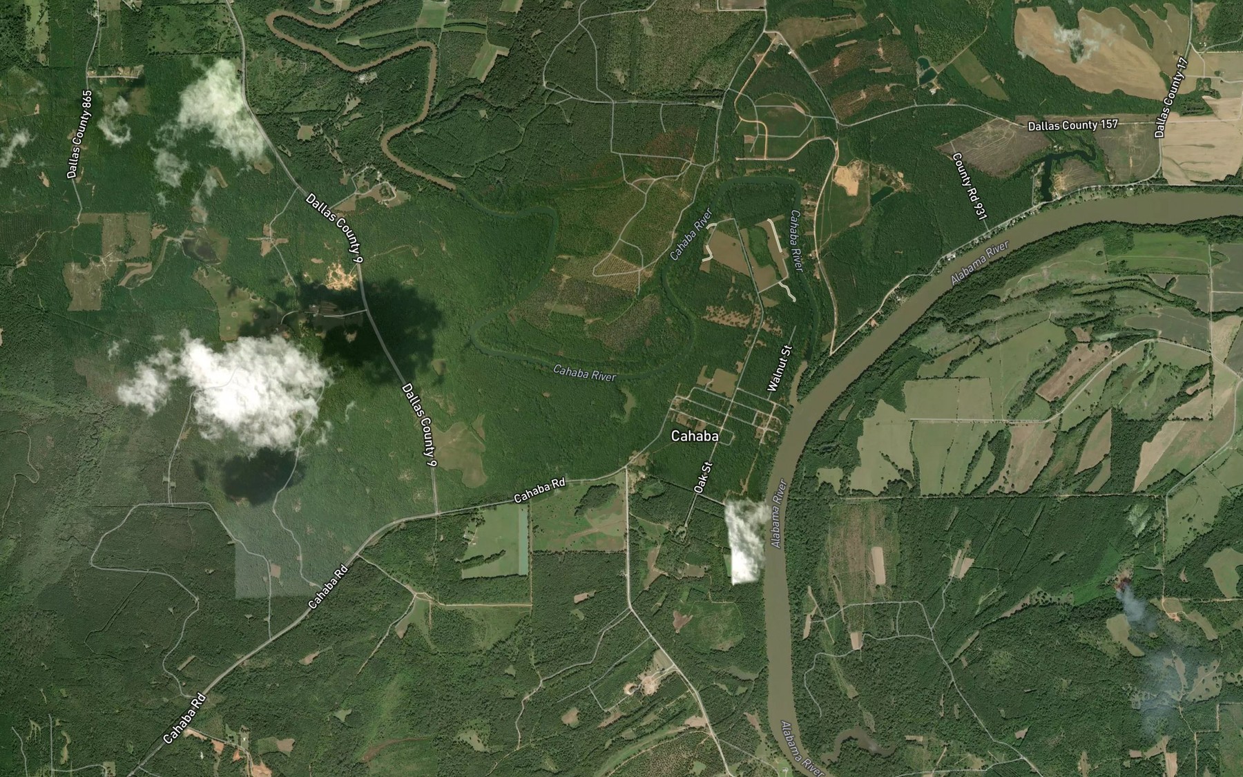 Satellite map of the Clear Creek