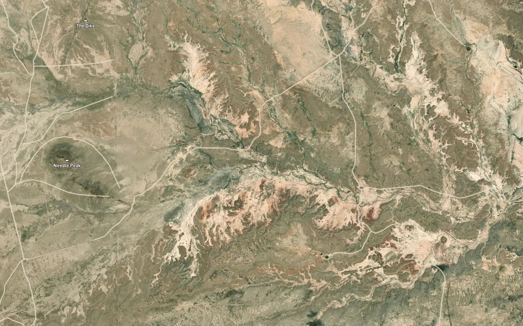 Satellite map of the Dogie Creek