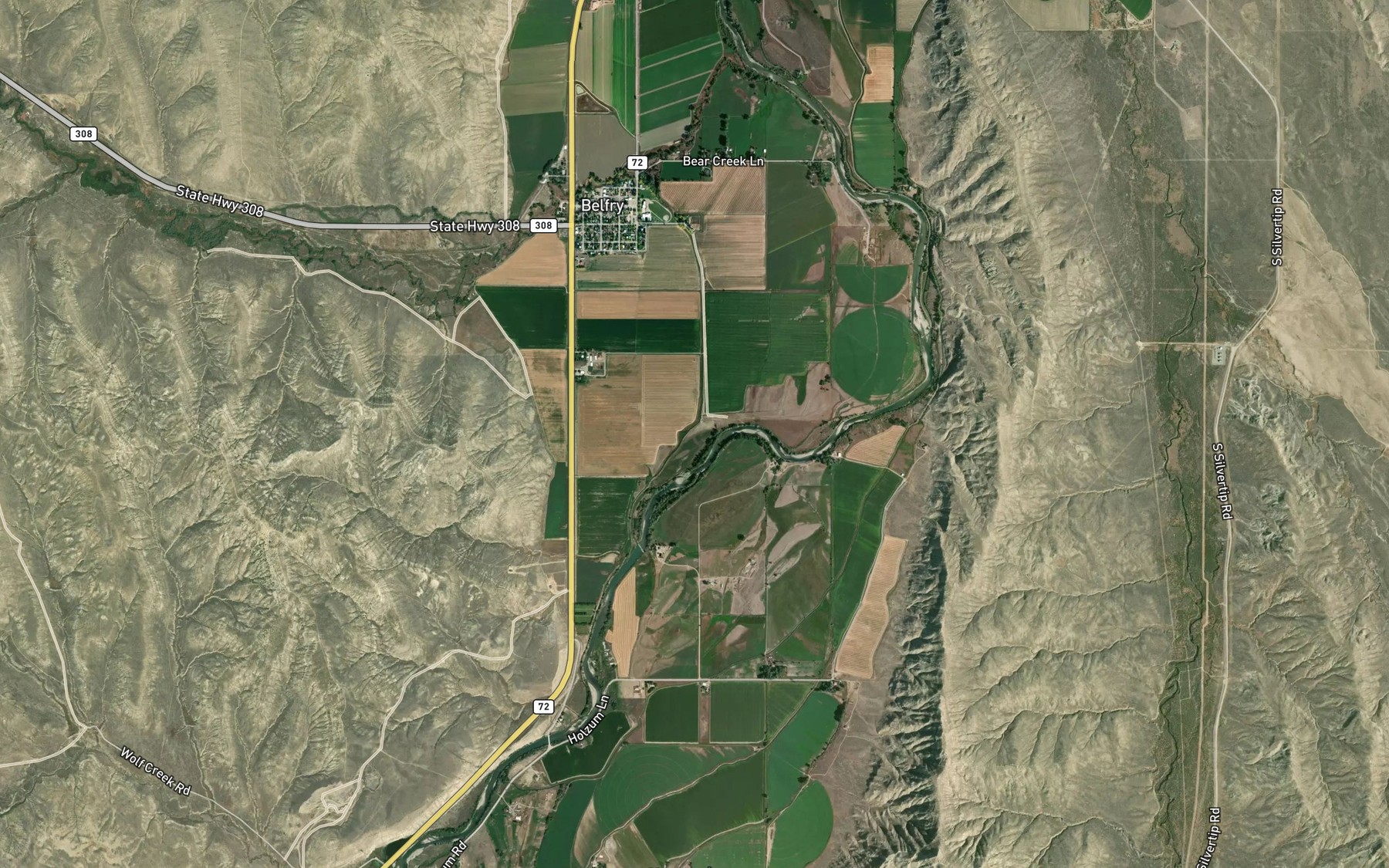 Satellite map of the Youst Ditch