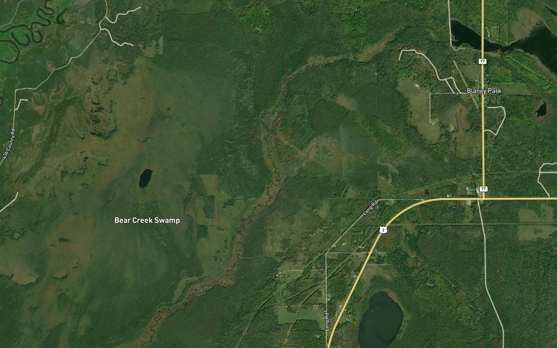 Satellite map of the East Branch Bear Creek