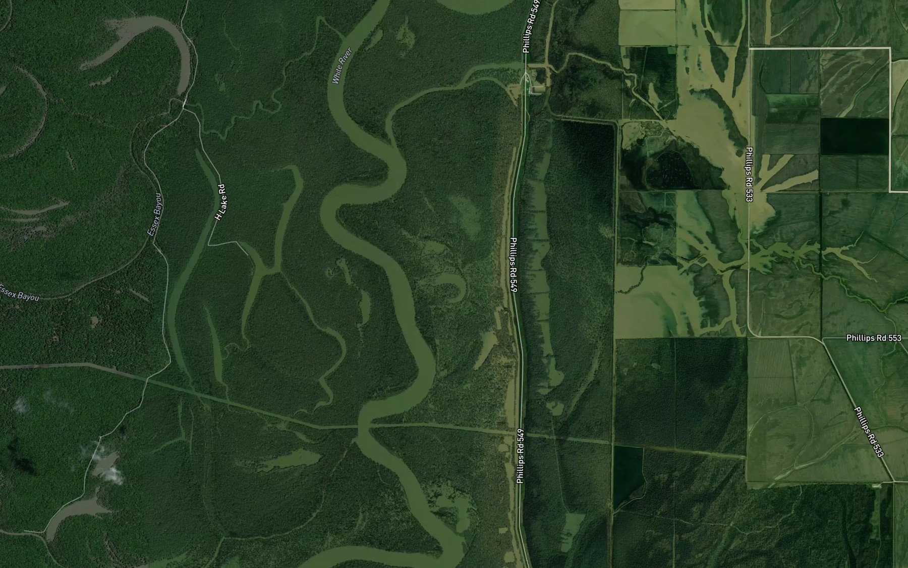 Satellite map of the Horseshoe Lake
