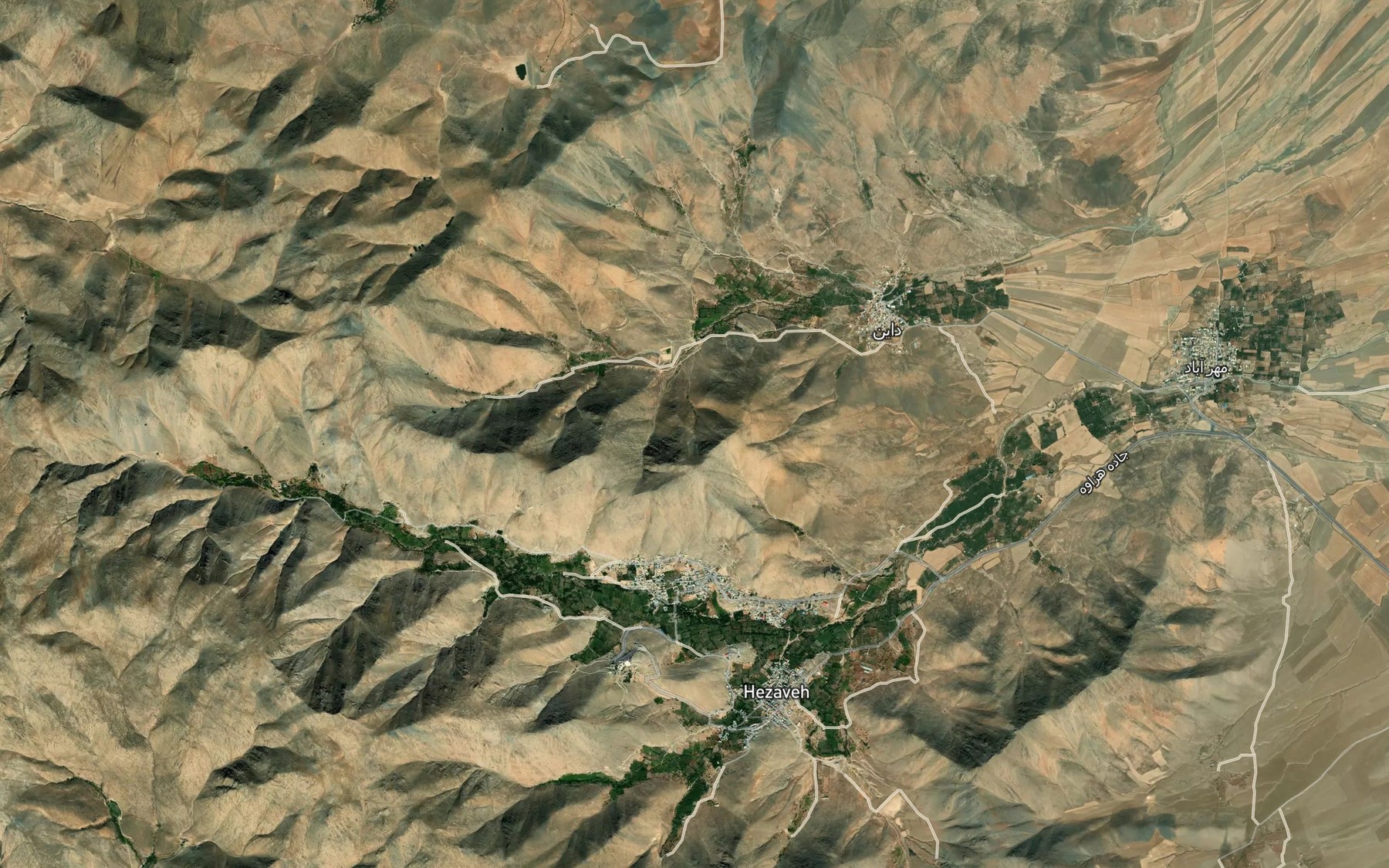 Satellite map of the Cheshmeh-ye Bala Kariz