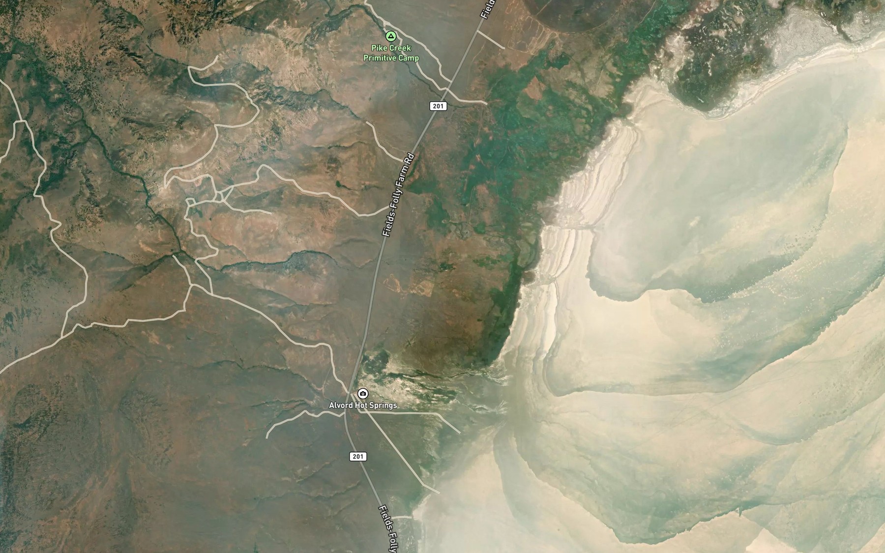 Satellite map of the Indian Creek
