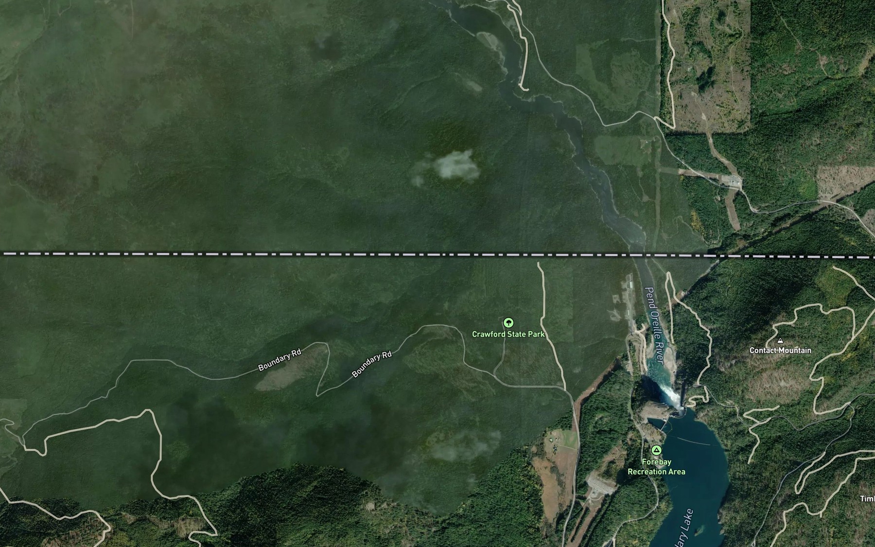 Satellite map of the South Fork Russian Creek
