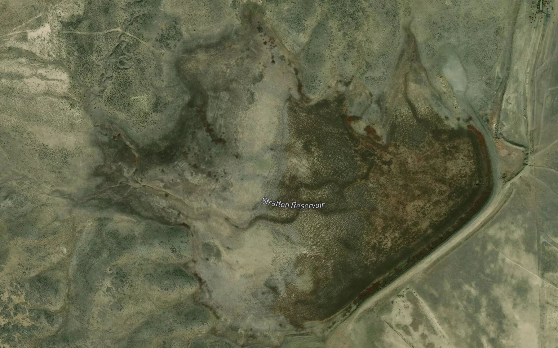 Satellite map of the Stratton Reservoir