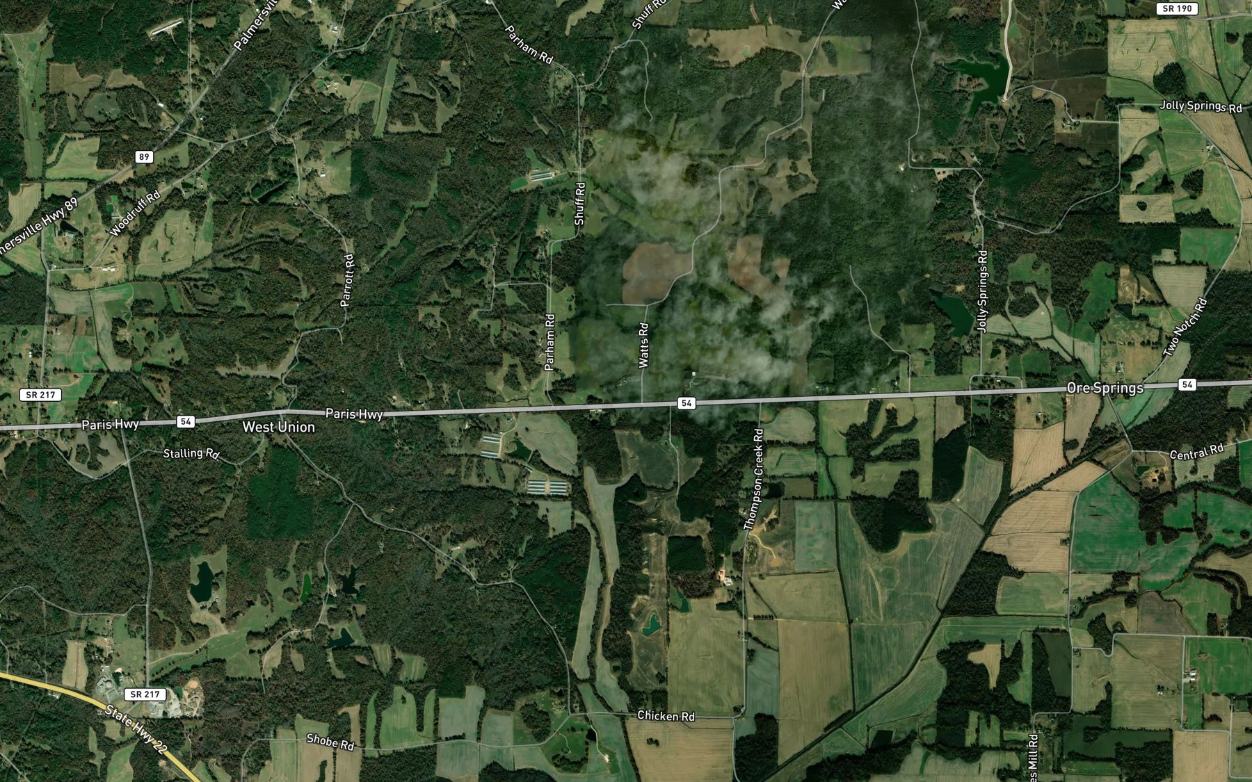 Satellite map of the Taylors Pond