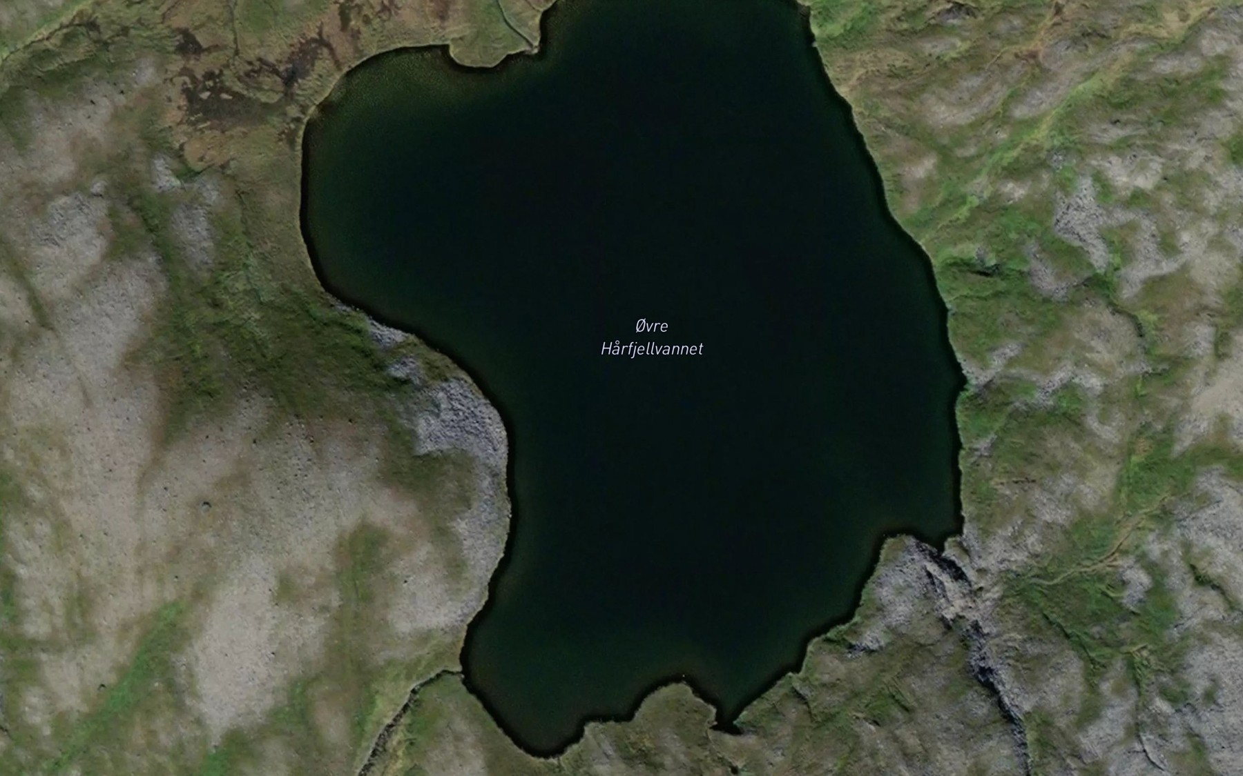 Satellite map of the Ovre Harfjellvatnet