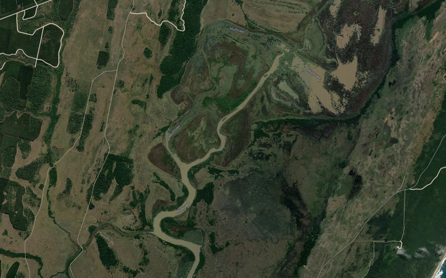 Satellite map of the Crocodile Pool