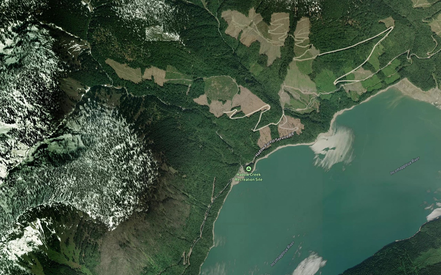 Satellite map of the Hadow Creek