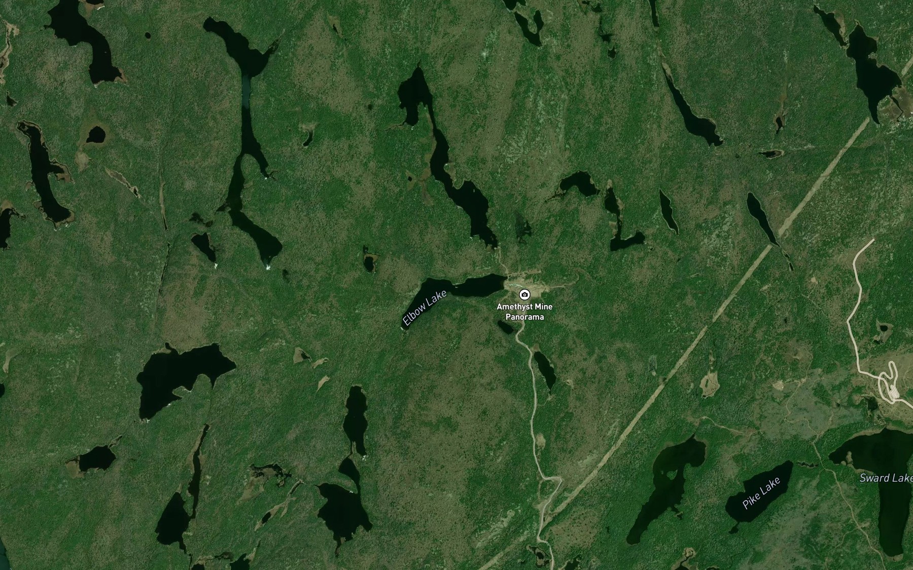 Satellite map of the Elbow Lake