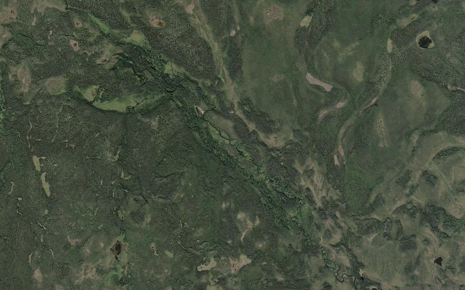 Satellite map of the Mendeltna Springs