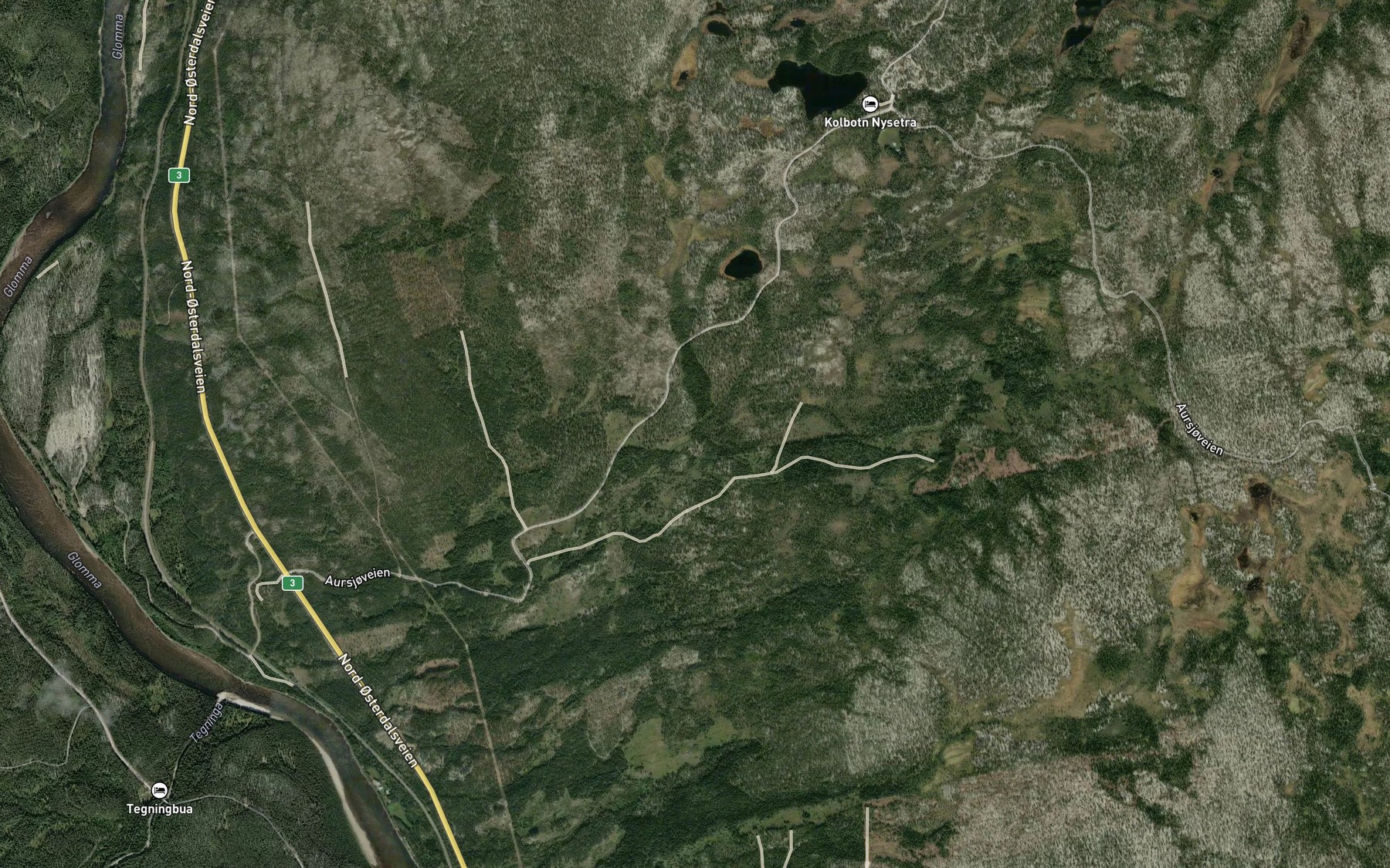 Satellite map of the Nysaeterbekken