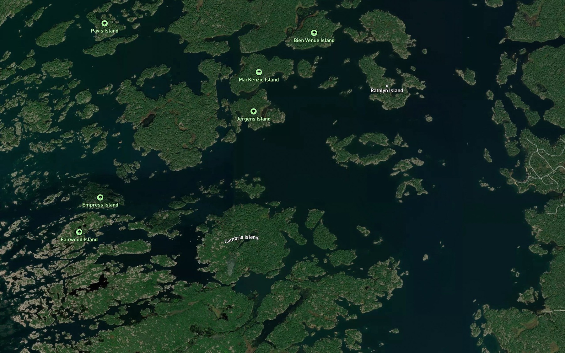 Satellite map of the Middle Channel