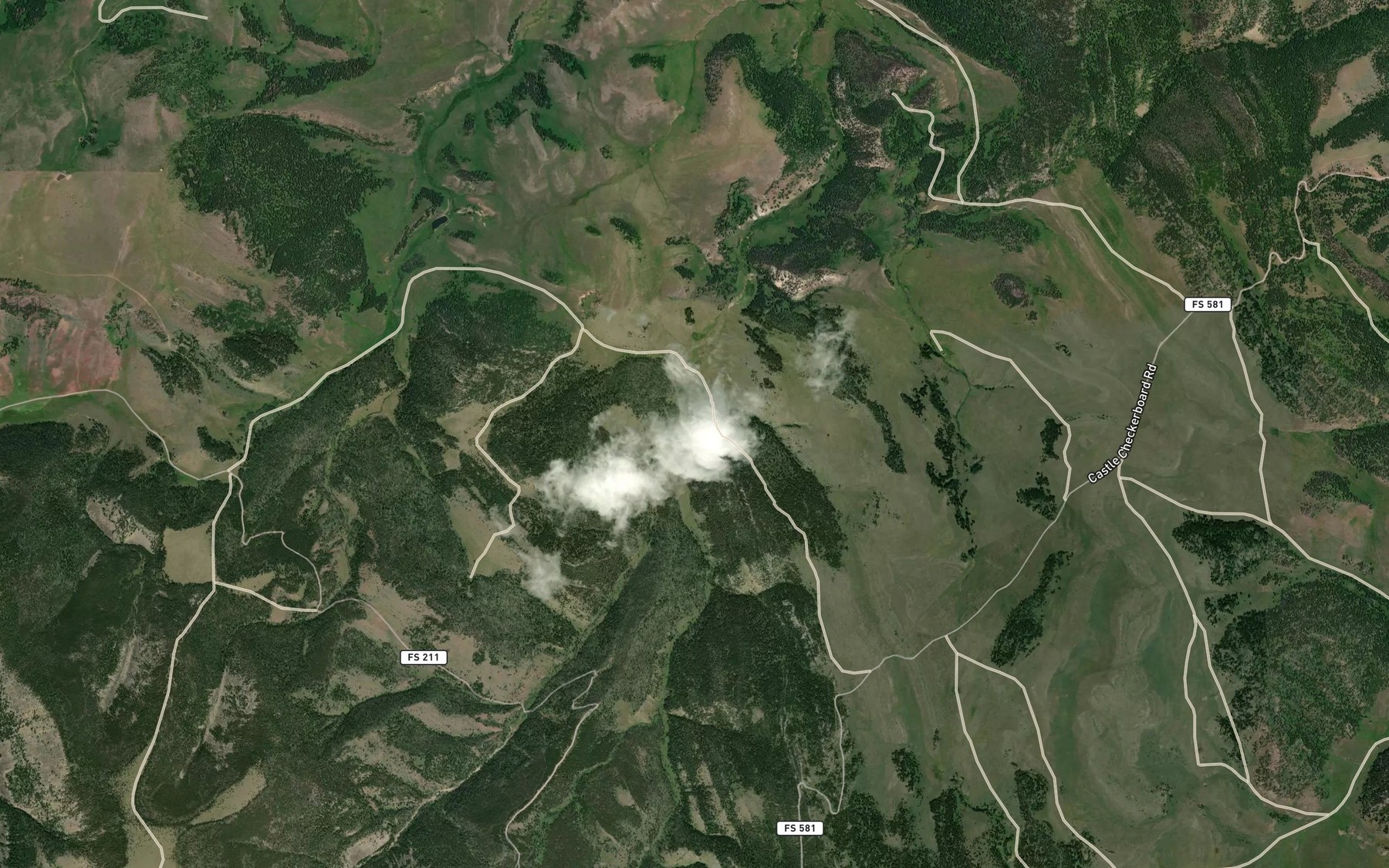 Satellite map of the West Fork Checkerboard Creek
