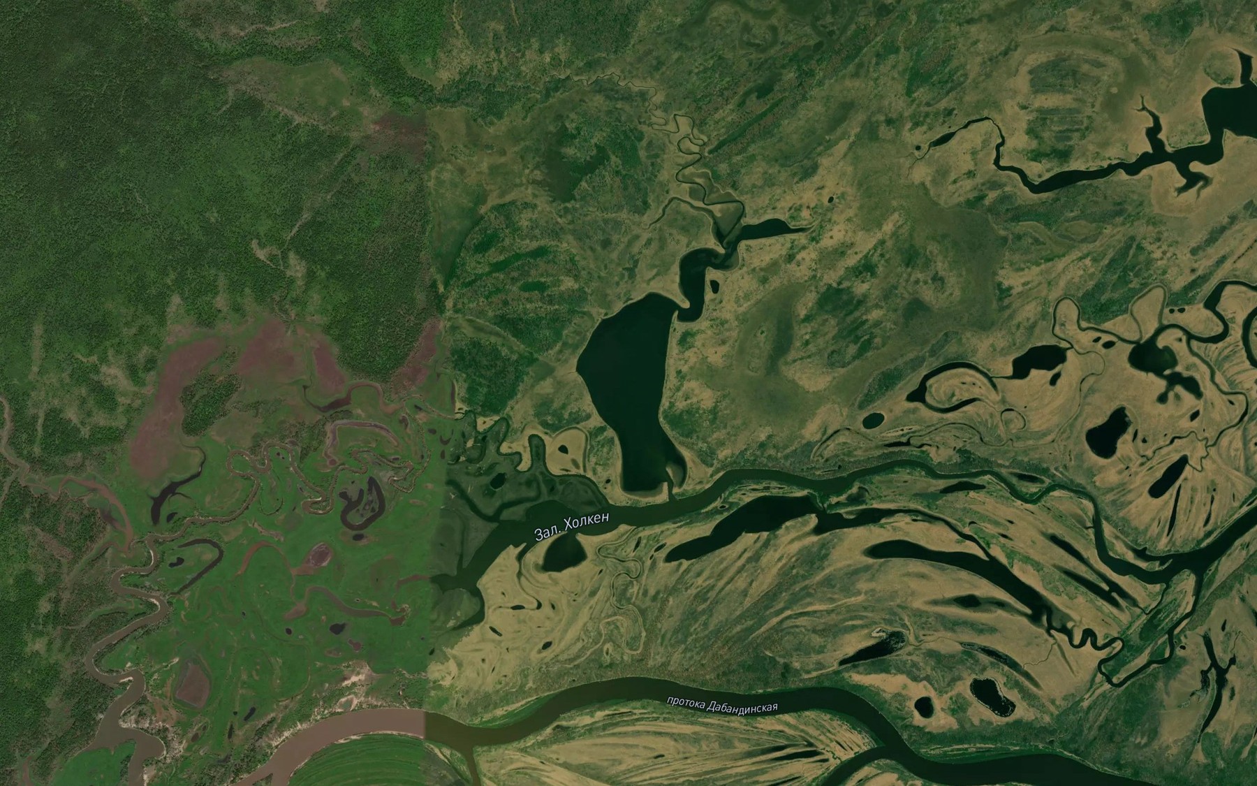 Satellite map of the Zaliv Khilgakan