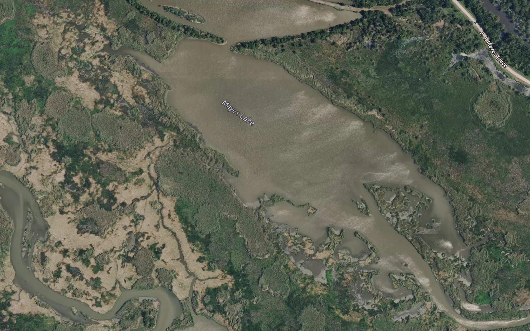 Satellite map of the Mayes Lake