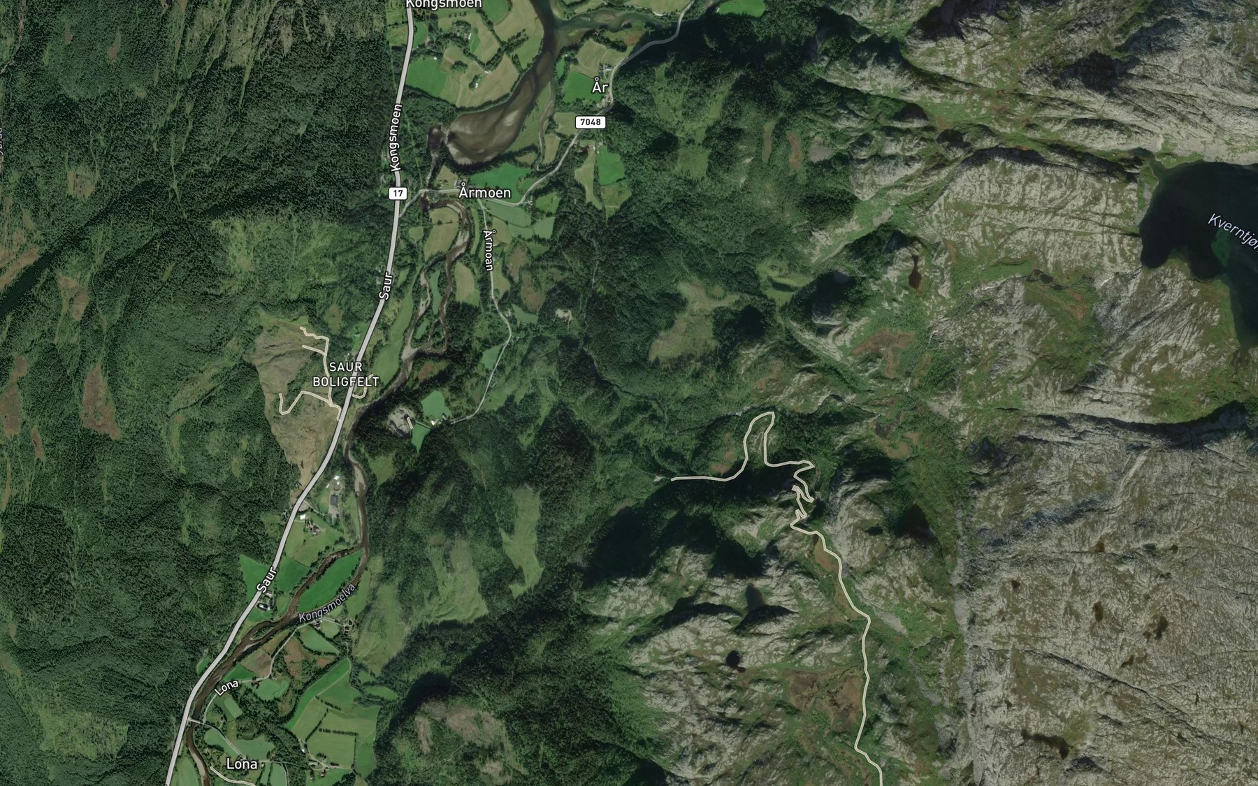 Satellite map of the Kvernelva