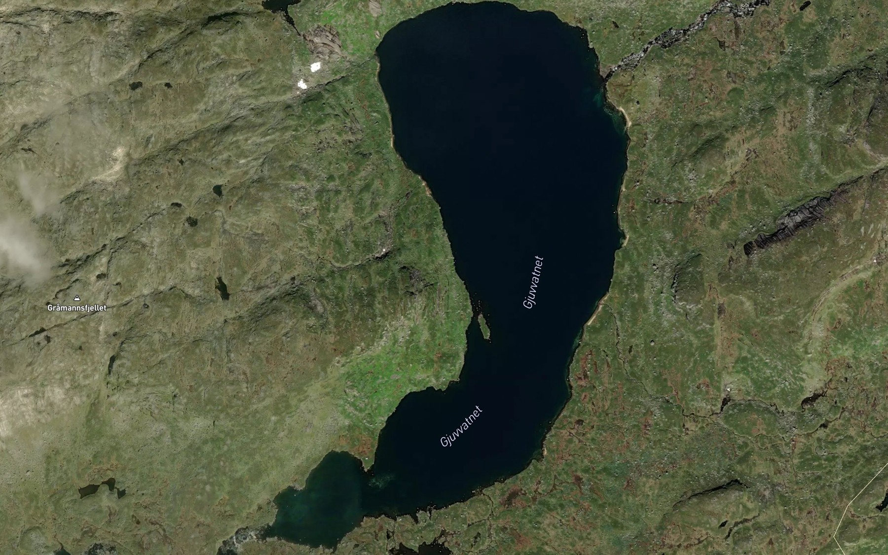 Satellite map of the Gjuvvatnet