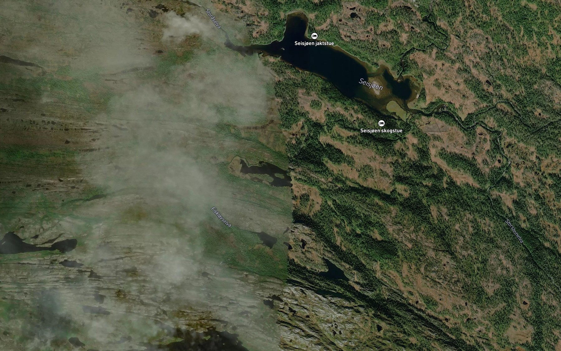 Satellite map of the Saetertjorna