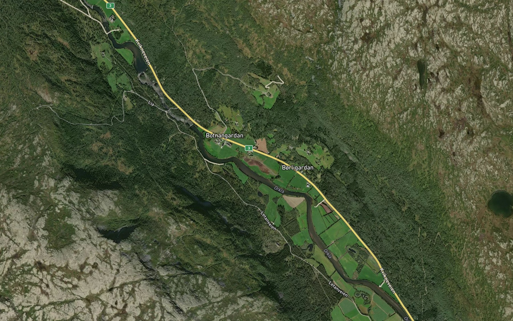 Satellite map of the Kalvtrobekken
