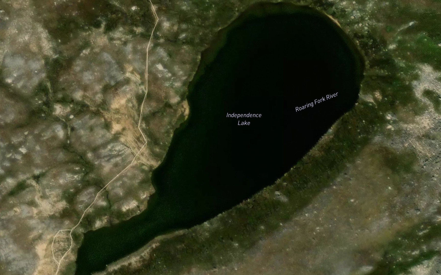 Satellite map of the Independence Lake