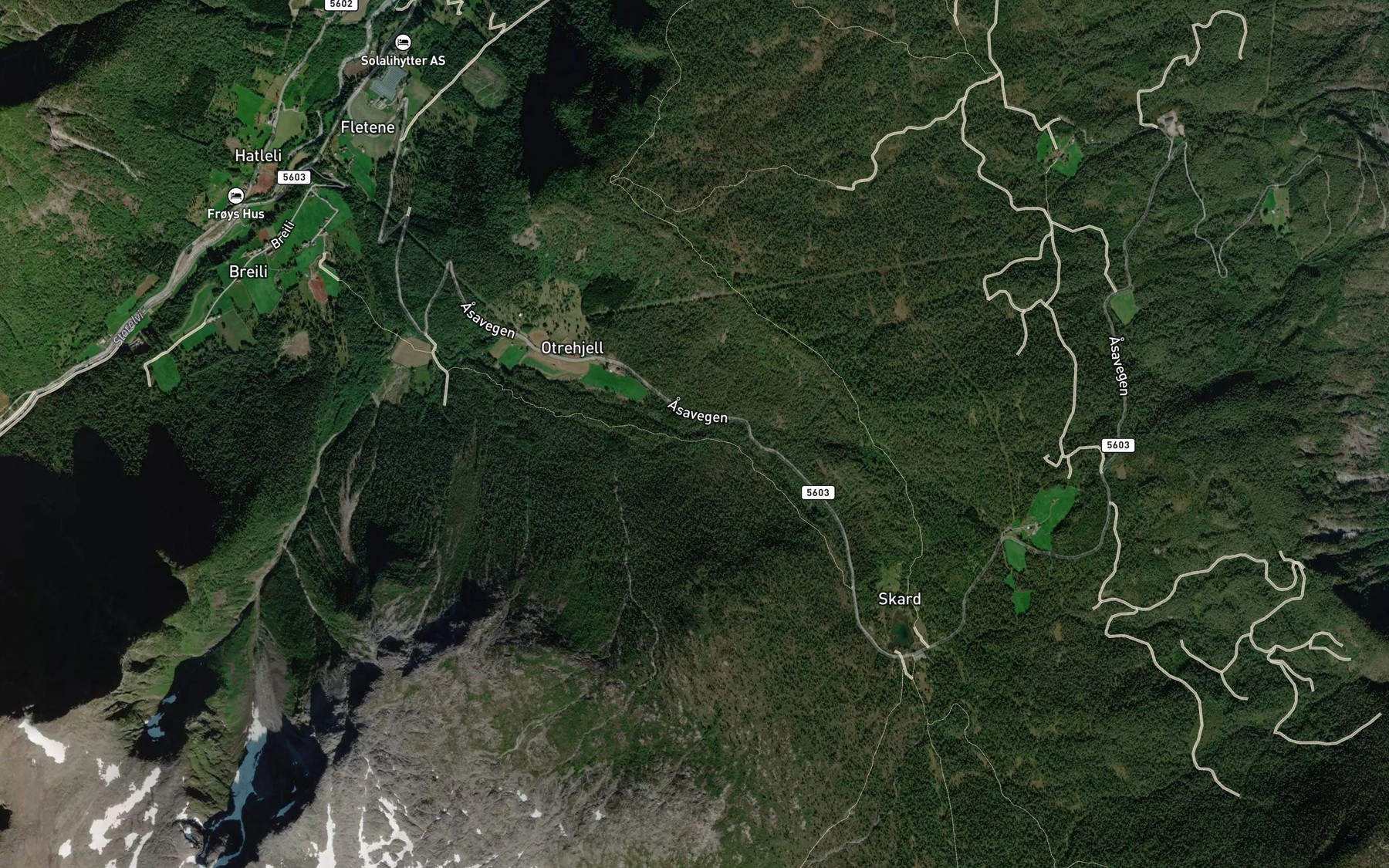 Satellite map of the Skardselvi
