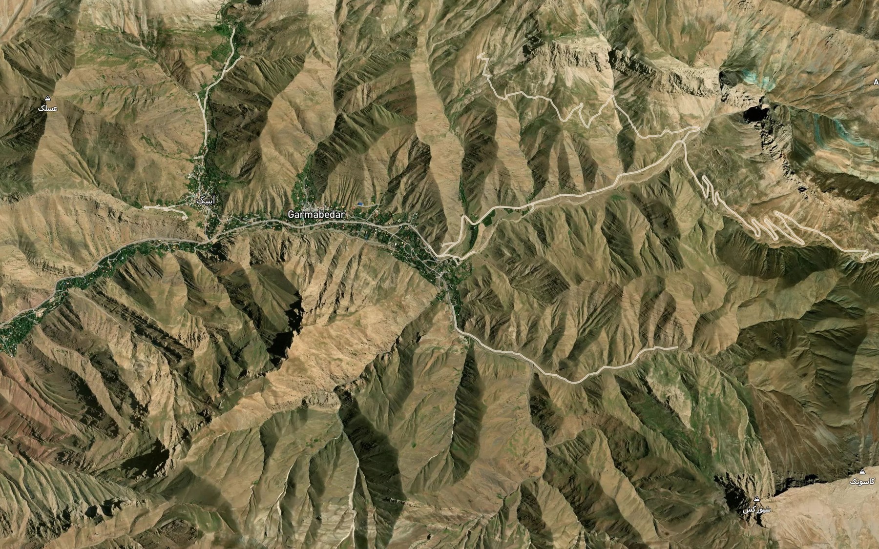 Satellite map of the Rudkhaneh-ye Sirvandi