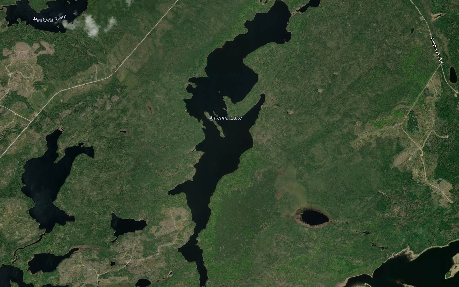 Satellite map of the Antenna Lake